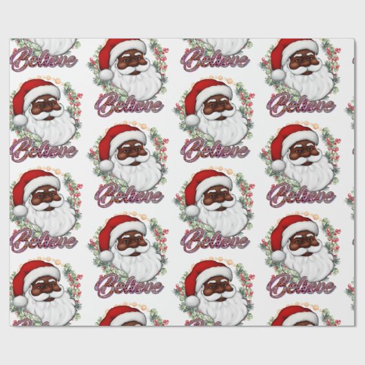 Hebben een melanine kerst zwart sinterklaas cadeaupapier (Vlak)