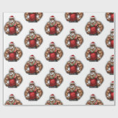 Hebben een melanine kerst zwart sinterklaas cadeaupapier (Vlak)