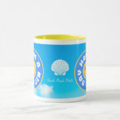 Hebben een mooie dag blij gezicht geel handvat mok (Midden)