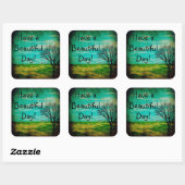 Hebben een mooie dag grillige boom Sticker (Vel)