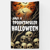 Hebben een Spooktacular Halloween Skulls and Bats Spandoek (Verticaal)