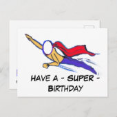 Hebben een - SUPER - Verjaardag (Cust.) Briefkaart (Voorkant / Achterkant)