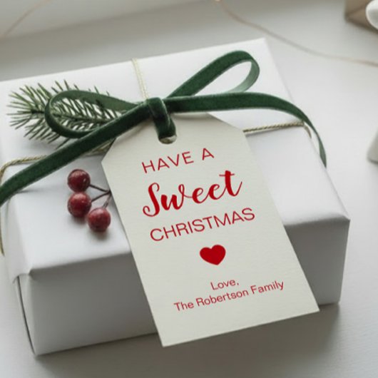 Hebben een Sweet Christmas Labels voor Snoep & Tre Cadeaulabel
