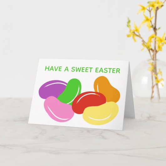 Hebben een zoete Pasen Jelly Beans Custom Kaart (Gele Bloem)