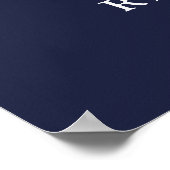 Hebben en te houden Navy Blue bruiloft welkomstbor Poster (Hoek)