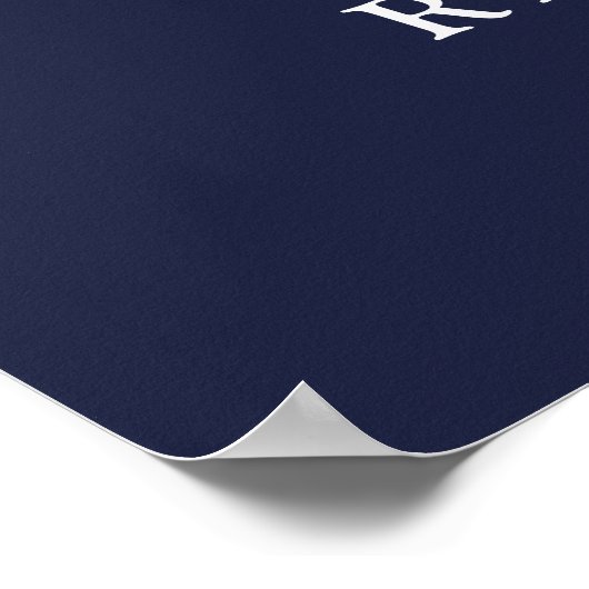 Hebben en te houden Navy Blue bruiloft welkomstbor Poster (Hoek)
