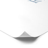 Hebben en te houden stoffige blauwe bruiloft welko poster (Hoek)