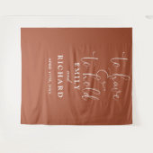 Hebben en te houden Terracotta bruiloft foto achte Wandkleed (Voorkant (horizontaal))