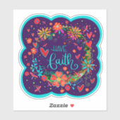 Hebben Faith Floral Trendy Fun Inspirivity Sticker (Vel)