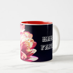 hebben Faith Red Flower Inspirerend Tweekleurige Koffiemok