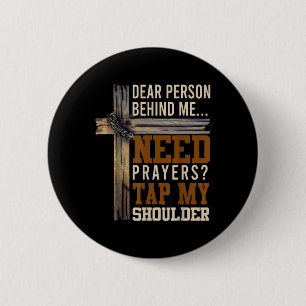 Hebben gebed tik op mijn schouder Christelijke man Ronde Button 5,7 Cm