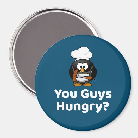 Hebben jullie honger? Grappige Grilling Party Ping Magneet (Voorkant / Achterkant)