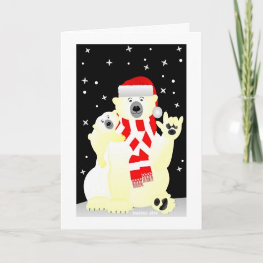 "Hebben Kerstmis Beary en een Nieuwjaar Huggy! Feestdagen Kaart (Voorkant)
