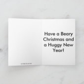 "Hebben Kerstmis Beary en een Nieuwjaar Huggy! Feestdagen Kaart (Binnen)