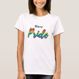 Hebben Pride Bold Rainbow Typography LGBT White T-shirt