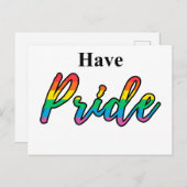 Hebben Pride Quote met Bold Rainbow Text LGBT Briefkaart (Voorkant / Achterkant)