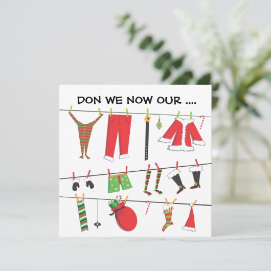 Hebben we nu onze... kerstfeestuitnodigingen? kaart (Staand voorkant)