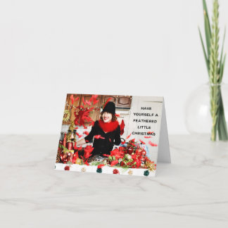 "Hebben zelf Bevederd Weinig Kerstmis " Feestdagen Kaart