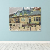 Hebden Bridge Railway Station Yorkshire Artwork Canvas Afdruk (Insitu (Houten vloer))