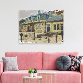Hebden Bridge Railway Station Yorkshire Artwork Canvas Afdruk