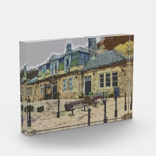 Hebden Bridge Railway Station Yorkshire Artwork Fotoblokken (Links)