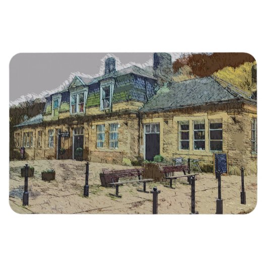 Hebden Bridge Railway Station Yorkshire Artwork Magneet (Horizontaal)