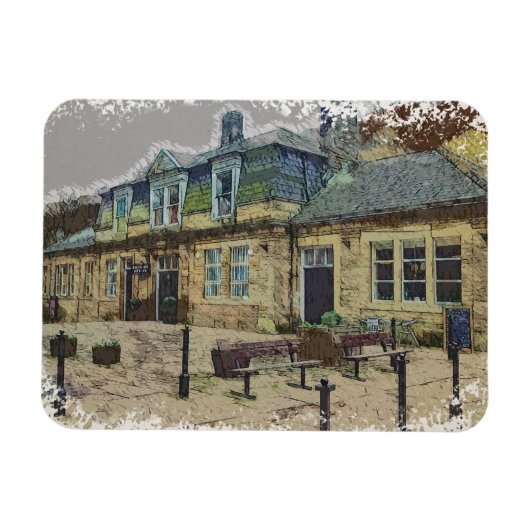 Hebden Bridge Railway Station Yorkshire Artwork Magneet (Horizontaal)