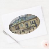 Hebden Bridge Railway Station Yorkshire Artwork Ovale Sticker (Envelop)