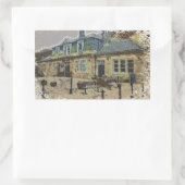 Hebden Bridge Railway Station Yorkshire Artwork Rechthoekige Sticker (Tas)