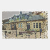 Hebden Bridge Railway Station Yorkshire Artwork Rechthoekige Sticker (Voorkant)