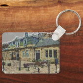 Hebden Bridge Railway Station Yorkshire Artwork Sleutelhanger (Voorkant)