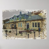 Hebden Bridge Railway Station Yorkshire Kunstwerk Poster (Voorkant)