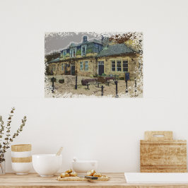 Hebden Bridge Railway Station Yorkshire Kunstwerk Poster