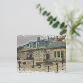 Hebden Bridge Station Kunst Briefkaart (Staand voorkant)