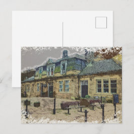 Hebden Bridge Station Kunst Briefkaart