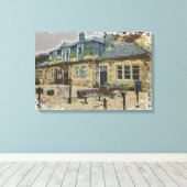 Hebden Bridge Station Kunst Canvas Afdruk (Insitu (Houten vloer))