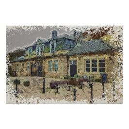 Hebden Bridge Station Kunst Perfect Poster