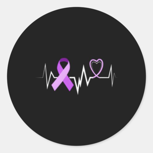 Hebeat Alzheimer Ribbon Alzheimer Disease Awarenes Ronde Sticker (Voorkant)