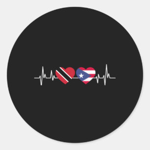 Hebeat Puerto Rico Vlag Trinidad en Tobago Ronde Sticker