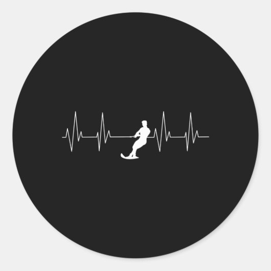 Hebeat Waterski Waterskiër Atleet Fan Ronde Sticker (Voorkant)