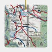 Heber City Utah Map Keramisch Ornament (Achterkant)
