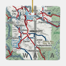 Heber City Utah Map Keramisch Ornament