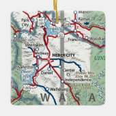 Heber City Utah Map Keramisch Ornament (Voorkant)