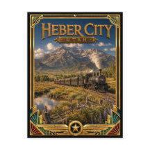 Heber City Utah Vintage Art Deco Gouden Tijdperk