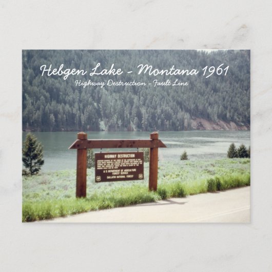Hebgen Lake Montana 1961 Quake Fault Line Briefkaa Briefkaart (Voorkant)