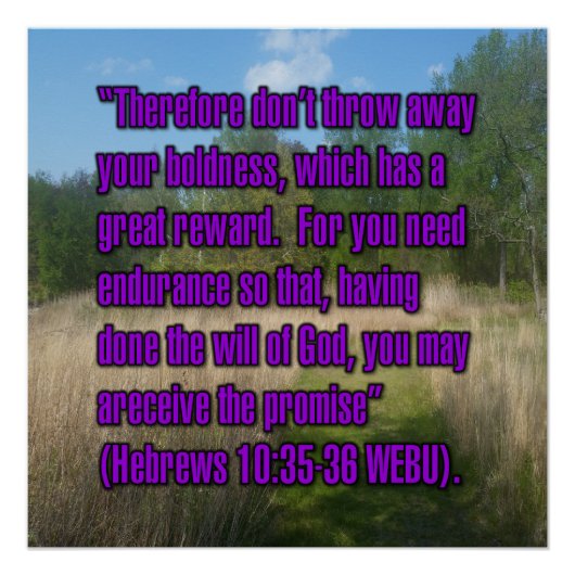 Hebreeën 10:35-36 WEBU Perfect Poster (Voorkant)