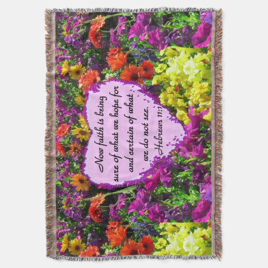 HEBREEËN 11:1 BLOEMONTWERP DEKEN (Voorkant Verticaal)