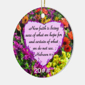 HEBREEËN 11:1 BLOEMONTWERP KERAMISCH ORNAMENT (Links)