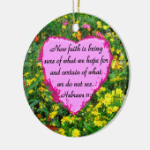  HEBREEËN 11:1 BLOEMONTWERP KERAMISCH ORNAMENT (Links)