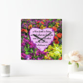 HEBREEËN 11:1 BLOEMONTWERP VIERKANTE KLOK (Huis)